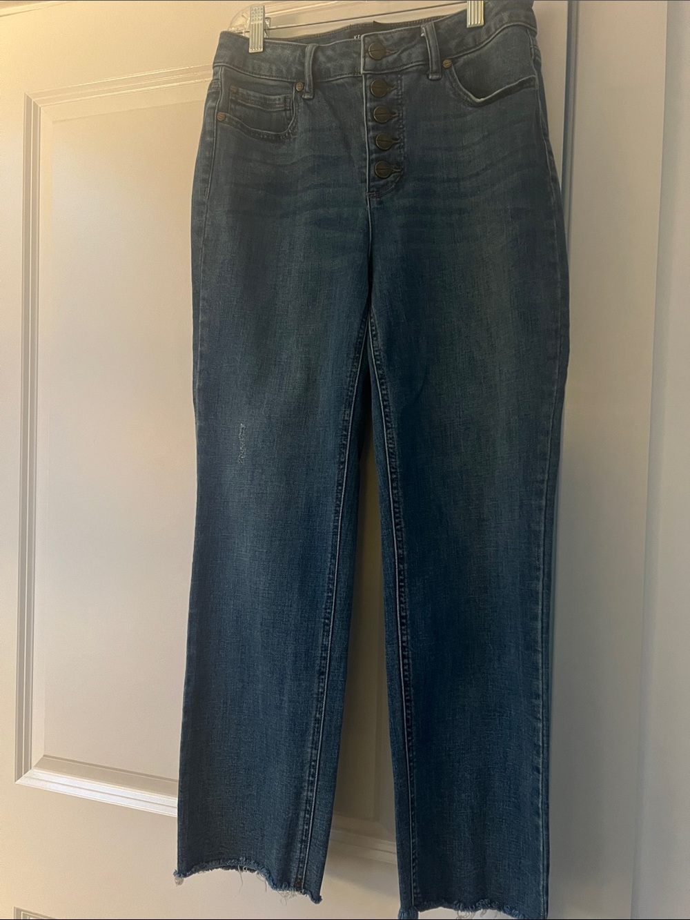 Kenneth Cole High-Rise Button-Fly Women's Jeans in Dark Blue